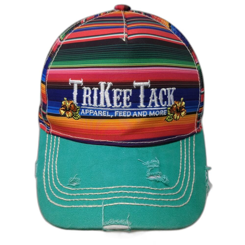 Sunshine & Rodeos 5 Panel Red Green One Size Serape Mexican Blanket Hat TriKee